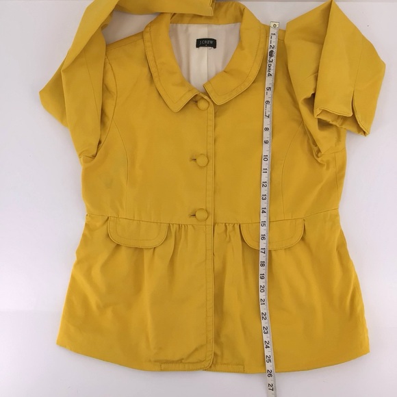 J Crew Yellow Peplum Ruffle Faux Front Pockets Long Sleeve Jacket - Picture 6 of 13